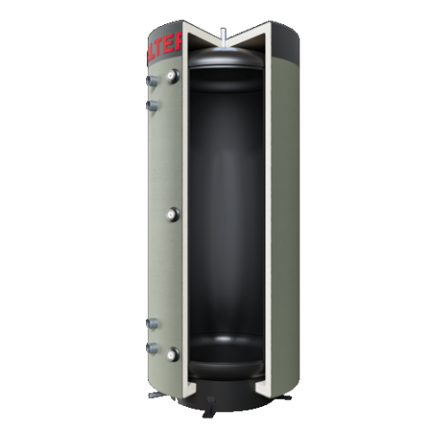 Round heat accumulator without heat exchanger Round heat accumulator without heat exchanger